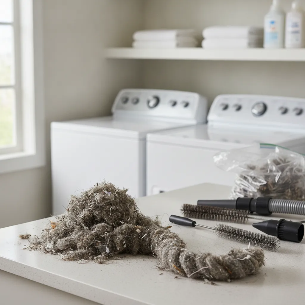 Lint and debris removed from a Dallas home dryer vent